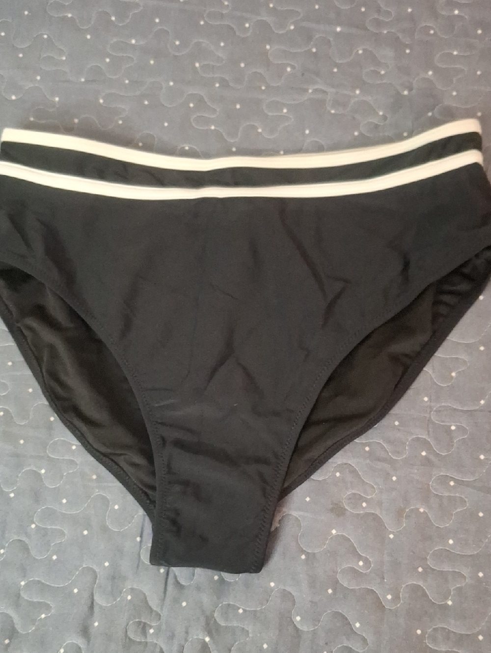 Black Bikini Bottom with White Trim size XL